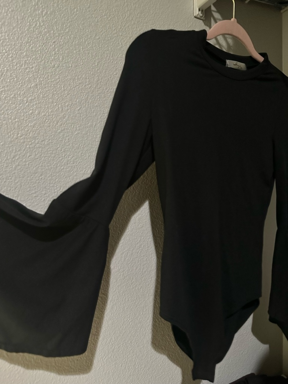 Black Bell-Sleeve Bodysuit